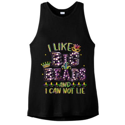 I Like Big Beads And I Can Not Lie Fat Tuesday For Mardi Gras Ladies PosiCharge Tri-Blend Wicking Tank