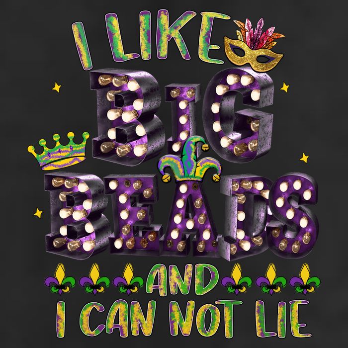 I Like Big Beads And I Can Not Lie Fat Tuesday For Mardi Gras 7 Panel Mesh Trucker Snapback Hat