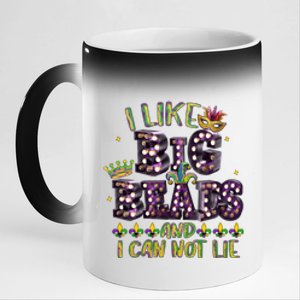 I Like Big Beads And I Can Not Lie Fat Tuesday For Mardi Gras 11oz Black Color Changing Mug