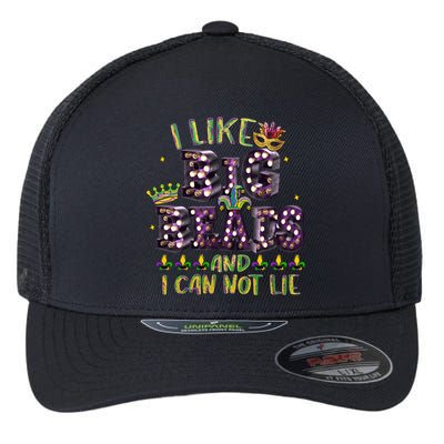 I Like Big Beads And I Can Not Lie Fat Tuesday For Mardi Gras Flexfit Unipanel Trucker Cap