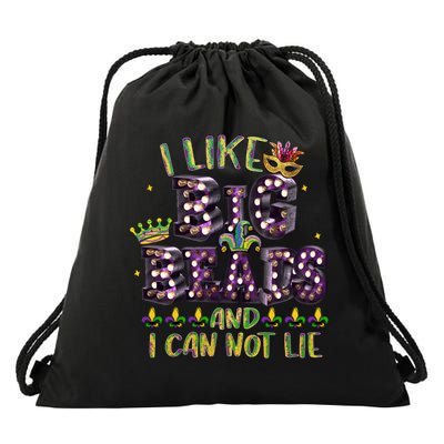 I Like Big Beads And I Can Not Lie Fat Tuesday For Mardi Gras Drawstring Bag