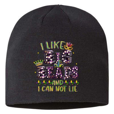 I Like Big Beads And I Can Not Lie Fat Tuesday For Mardi Gras Sustainable Beanie