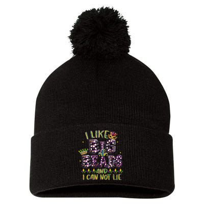 I Like Big Beads And I Can Not Lie Fat Tuesday For Mardi Gras Pom Pom 12in Knit Beanie