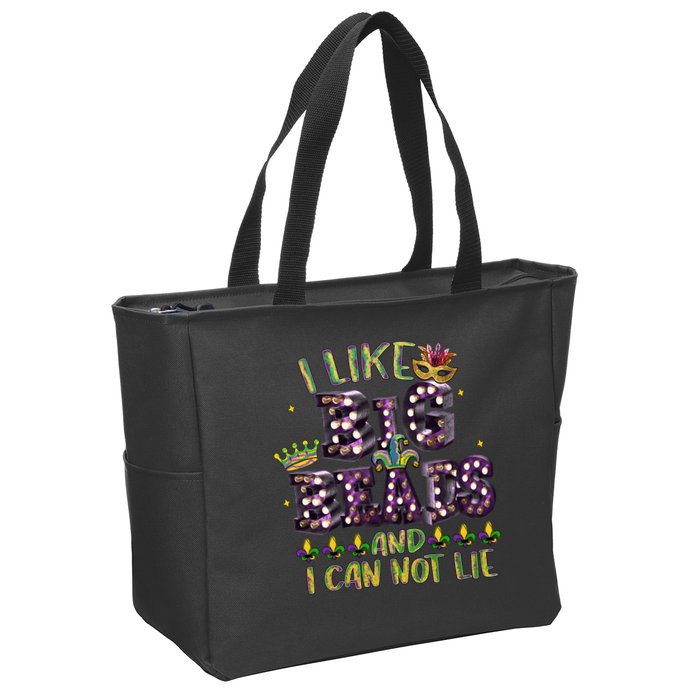 I Like Big Beads And I Can Not Lie Fat Tuesday For Mardi Gras Zip Tote Bag