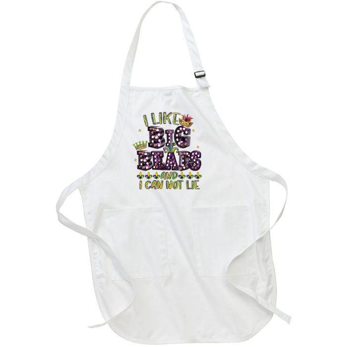 I Like Big Beads And I Can Not Lie Fat Tuesday For Mardi Gras Full-Length Apron With Pockets