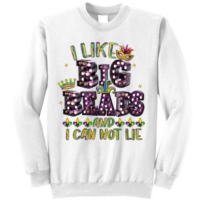 I Like Big Beads And I Can Not Lie Fat Tuesday For Mardi Gras Sweatshirt