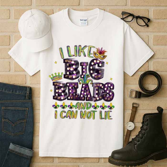 I Like Big Beads And I Can Not Lie Fat Tuesday For Mardi Gras Tall T-Shirt
