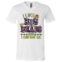 I Like Big Beads And I Can Not Lie Fat Tuesday For Mardi Gras V-Neck T-Shirt