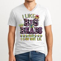 I Like Big Beads And I Can Not Lie Fat Tuesday For Mardi Gras V-Neck T-Shirt