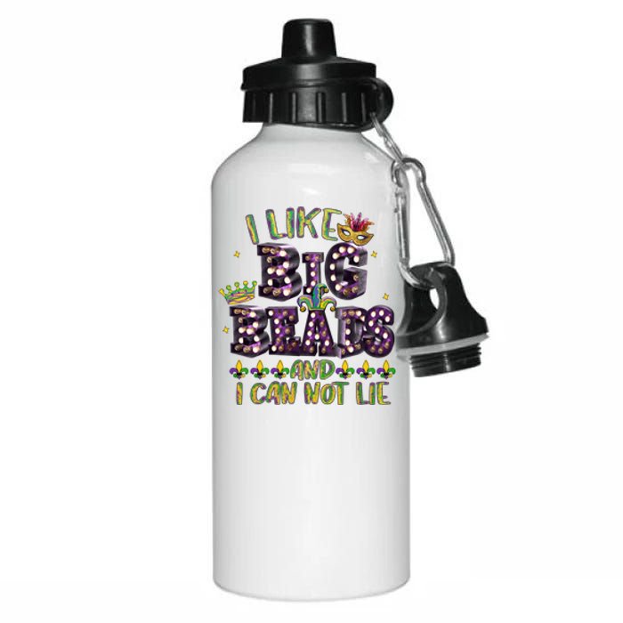 I Like Big Beads And I Can Not Lie Fat Tuesday For Mardi Gras Aluminum Water Bottle