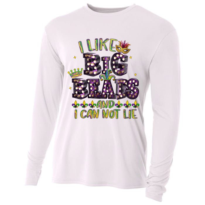 I Like Big Beads And I Can Not Lie Fat Tuesday For Mardi Gras Cooling Performance Long Sleeve Crew