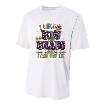 I Like Big Beads And I Can Not Lie Fat Tuesday For Mardi Gras Youth Performance Sprint T-Shirt