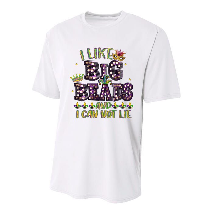I Like Big Beads And I Can Not Lie Fat Tuesday For Mardi Gras Youth Performance Sprint T-Shirt