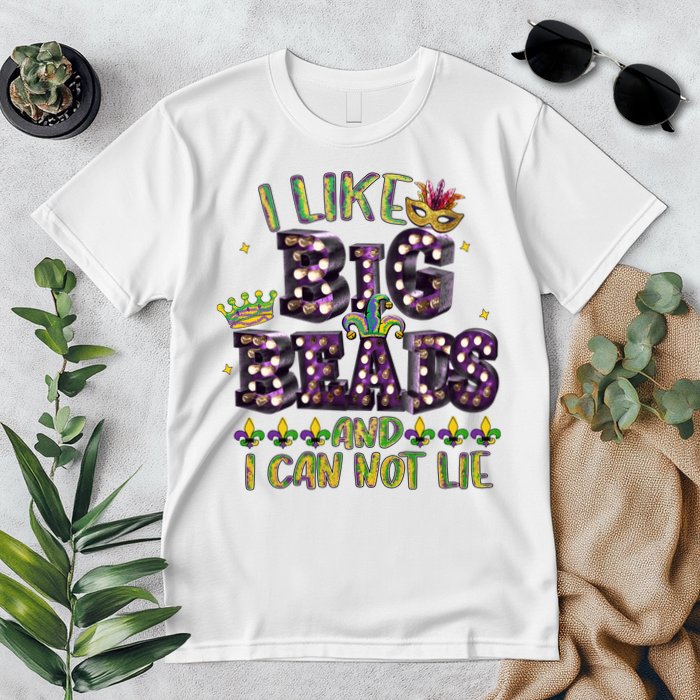 I Like Big Beads And I Can Not Lie Fat Tuesday For Mardi Gras Premium T-Shirt