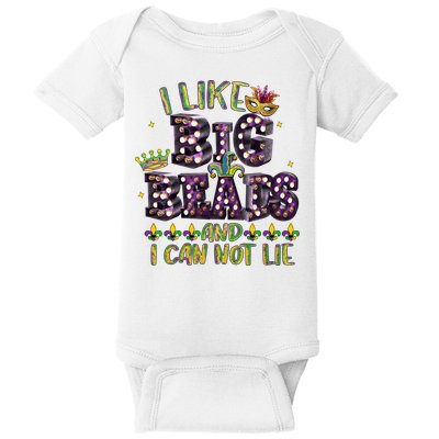 I Like Big Beads And I Can Not Lie Fat Tuesday For Mardi Gras Baby Bodysuit