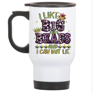 I Like Big Beads And I Can Not Lie Fat Tuesday For Mardi Gras Stainless Steel Travel Mug