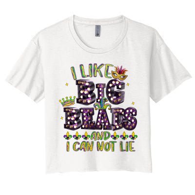 I Like Big Beads And I Can Not Lie Fat Tuesday For Mardi Gras Crop Top