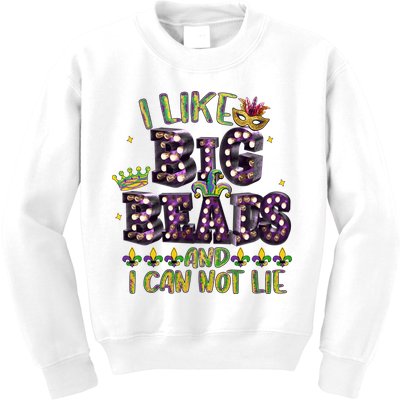 I Like Big Beads And I Can Not Lie Fat Tuesday For Mardi Gras Kids Sweatshirt