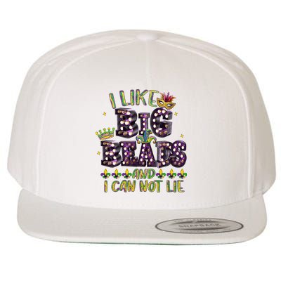 I Like Big Beads And I Can Not Lie Fat Tuesday For Mardi Gras Wool Snapback Cap