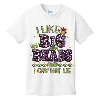 I Like Big Beads And I Can Not Lie Fat Tuesday For Mardi Gras Kids T-Shirt