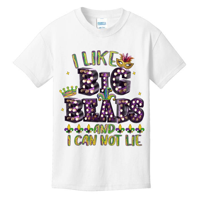 I Like Big Beads And I Can Not Lie Fat Tuesday For Mardi Gras Kids T-Shirt