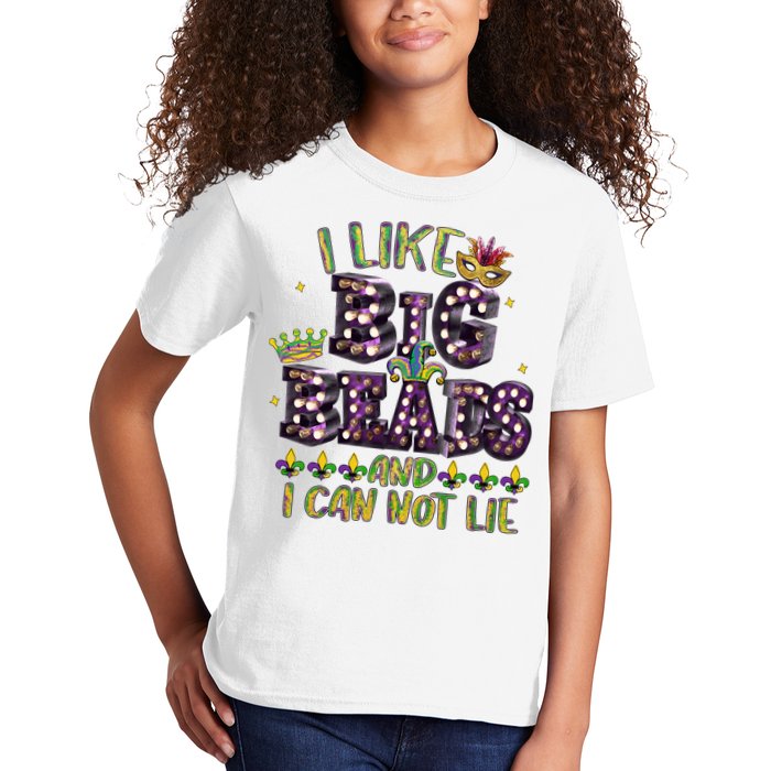 I Like Big Beads And I Can Not Lie Fat Tuesday For Mardi Gras Kids T-Shirt