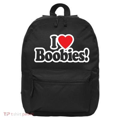 I Love Boobies Heart Boobs Breasts Awareness Cancer Breast Joke Big Boob Wife 16 in Basic Backpack
