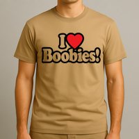 I Love Boobies Heart Boobs Breasts Awareness Cancer Breast Joke Big Boob Wife T-Shirt