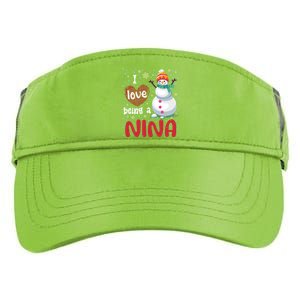 I Love Being A Nina Snow Christmas Red Plaid Mom Grandma Gift Adult Drive Performance Visor