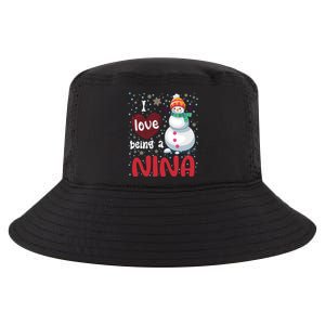 I Love Being A Nina Snow Christmas Red Plaid Mom Grandma Gift Cool Comfort Performance Bucket Hat