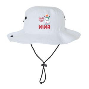 I Love Being A Nina Snow Christmas Red Plaid Mom Grandma Gift Legacy Cool Fit Booney Bucket Hat