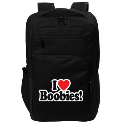 I Love Boobies Heart Boobs Breasts Awareness Cancer Breast Joke Big Boob Impact Tech Backpack