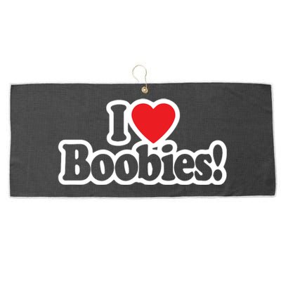 I Love Boobies Heart Boobs Breasts Awareness Cancer Breast Joke Big Boob Large Microfiber Waffle Golf Towel