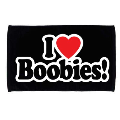 I Love Boobies Heart Boobs Breasts Awareness Cancer Breast Joke Big Boob Microfiber Hand Towel