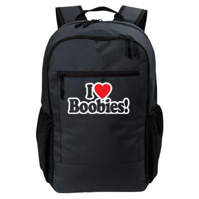 I Love Boobies Heart Boobs Breasts Awareness Cancer Breast Joke Big Boob Daily Commute Backpack