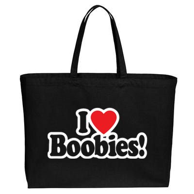 I Love Boobies Heart Boobs Breasts Awareness Cancer Breast Joke Big Boob Cotton Canvas Jumbo Tote