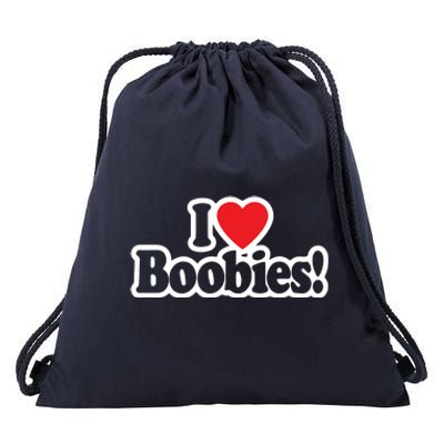 I Love Boobies Heart Boobs Breasts Awareness Cancer Breast Joke Big Boob Drawstring Bag