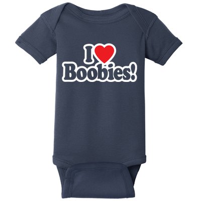 I Love Boobies Heart Boobs Breasts Awareness Cancer Breast Joke Big Boob Baby Bodysuit