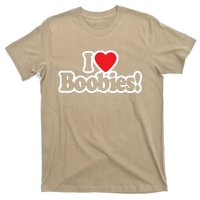 I Love Boobies Heart Boobs Breasts Awareness Cancer Breast Joke Big Boob T-Shirt