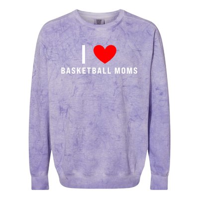 I Love Basketball Moms Funny Red Heart Cool Gift Colorblast Crewneck Sweatshirt