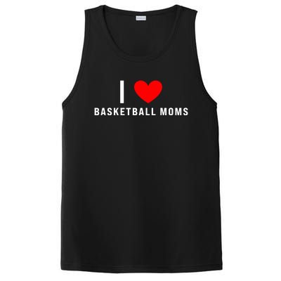 I Love Basketball Moms Funny Red Heart Cool Gift PosiCharge Competitor Tank