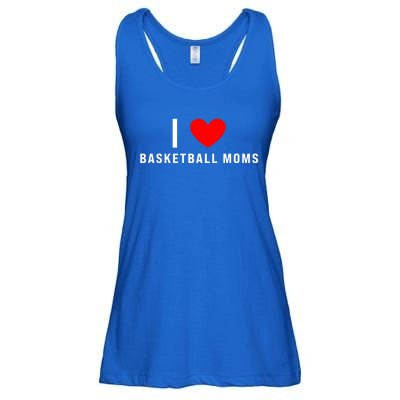 I Love Basketball Moms Funny Red Heart Cool Gift Ladies Essential Flowy Tank