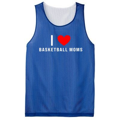 I Love Basketball Moms Funny Red Heart Cool Gift Mesh Reversible Basketball Jersey Tank