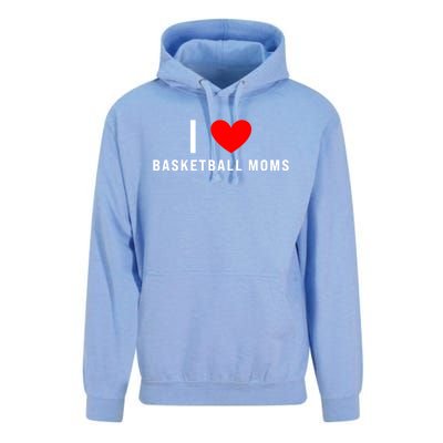 I Love Basketball Moms Funny Red Heart Cool Gift Unisex Surf Hoodie