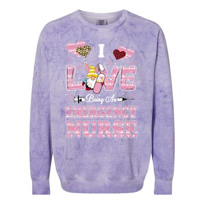 I Love Being Emergency Nurse Gnome Easter Nurse Gift Colorblast Crewneck Sweatshirt