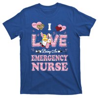 I Love Being Emergency Nurse Gnome Easter Nurse Gift T-Shirt