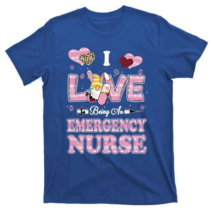 I Love Being Emergency Nurse Gnome Easter Nurse Gift T-Shirt