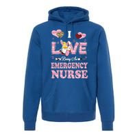 I Love Being Emergency Nurse Gnome Easter Nurse Gift Premium Hoodie