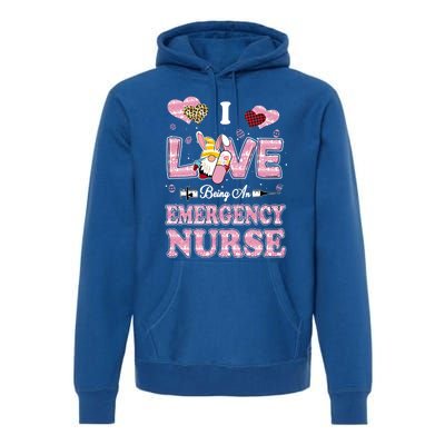 I Love Being Emergency Nurse Gnome Easter Nurse Gift Premium Hoodie