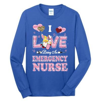 I Love Being Emergency Nurse Gnome Easter Nurse Gift Tall Long Sleeve T-Shirt